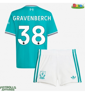 Liverpool Ryan Gravenberch #38 Tredjeställ Barn 2025-26 Kortärmad (+ Korta byxor)
